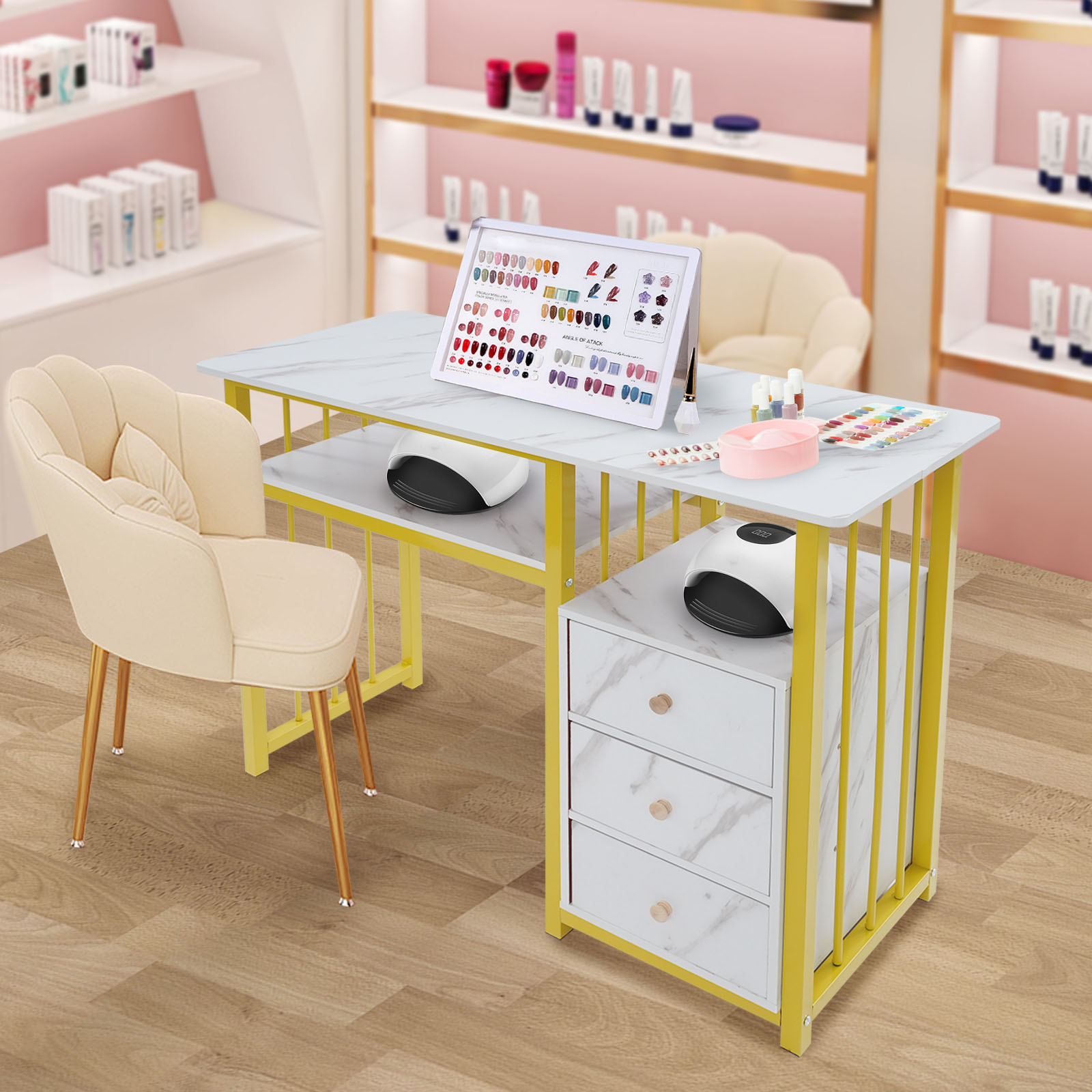 Meja Teknisi Kuku Emas Ukuran  - Office Tech Furniture ulasan dan harga