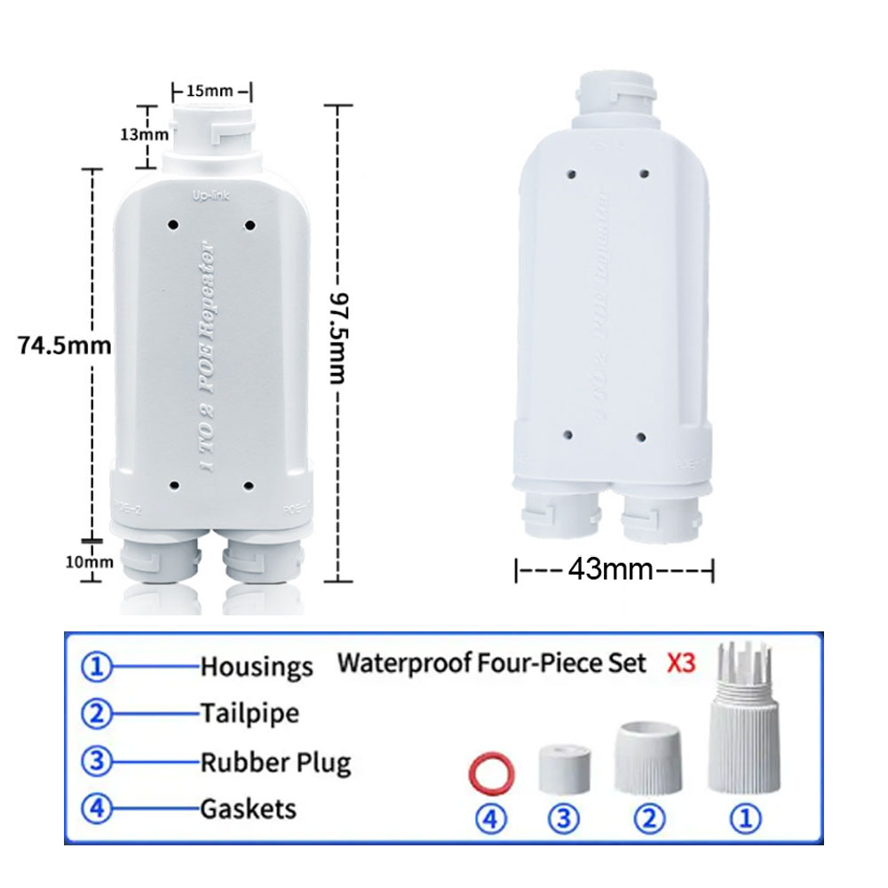 POE 2 port Repeater tahan air  - Power Over Ethernet ulasan dan harga
